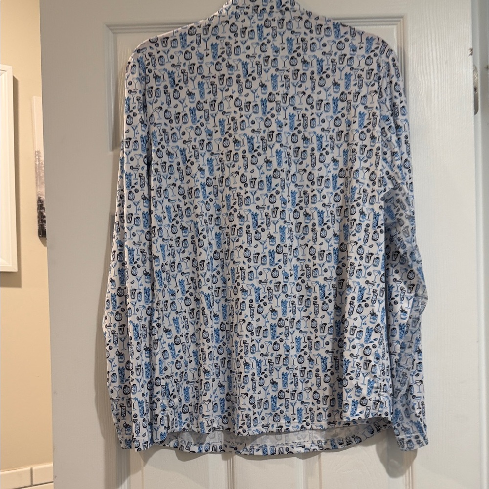 Women’s White & Blue Printed Quarter-Zip Pullover - Picture 9 of 10